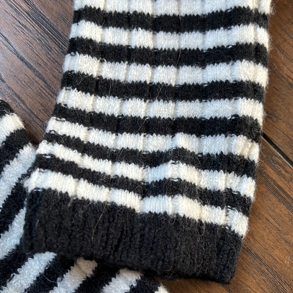 Madewell Black/White Striped Colette Leamore Wool/Alpaca Blend Sweater - Picture 7 of 11
